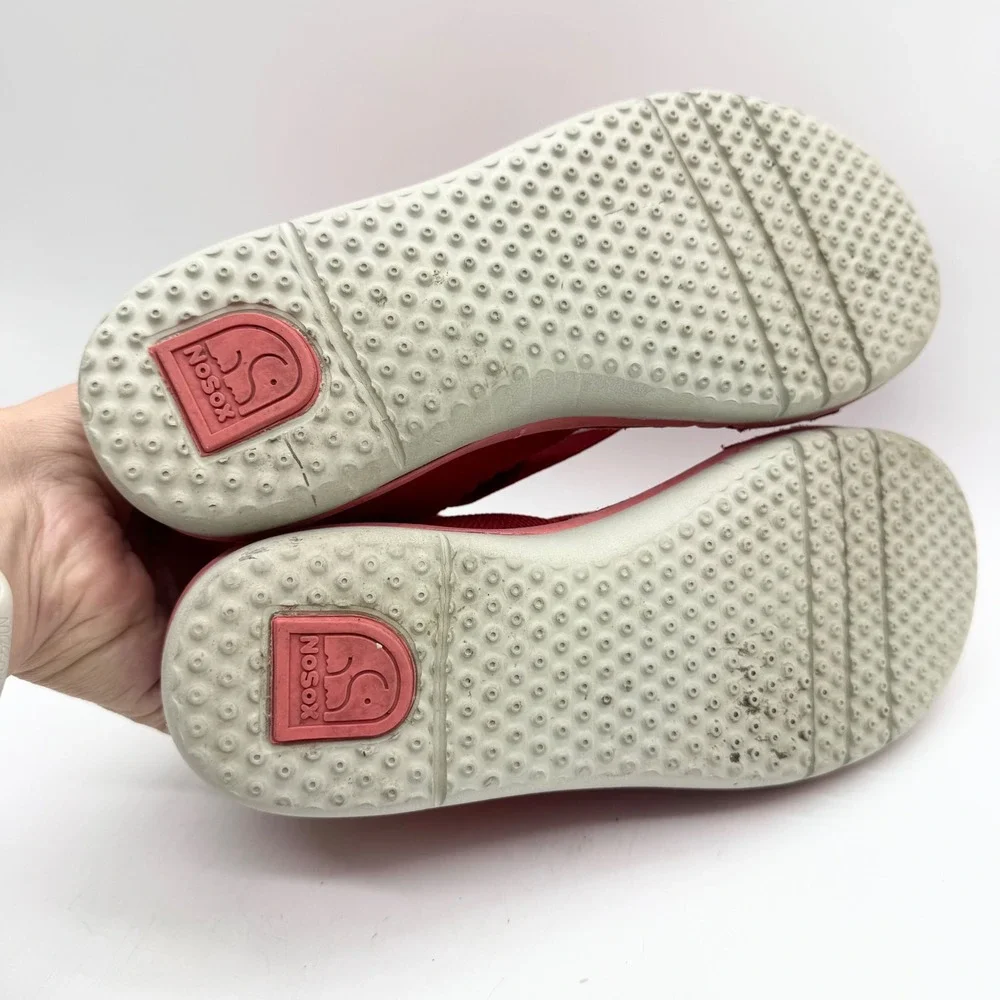 NoSox Athena Strappy Lightweight Elastic Cross Strap Flat Sandals Coral Size‎ 38